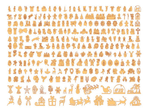 Pack of Laser Cut Vector Files - 250 Christmas Figures 1