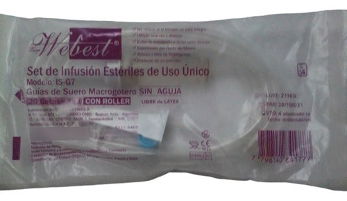 Set De Infusion Esteriles De Uso Unico Sin Aguja  X 20 0