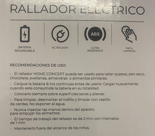 Rallador De Queso Electrico Recargable Oferta! 2