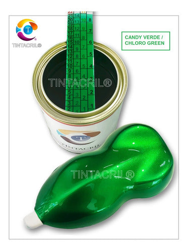 TINTACRIL Candy Bicapa Green 1/2 Paint Kit + Aluminum Bc. 1/2 Lt 2