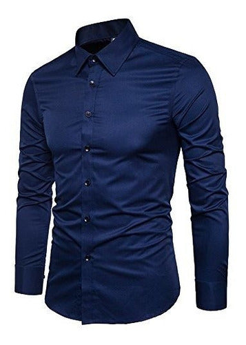 Manwan Walk Camisas De Vestir Para Hombre De Corte Ajustado 1