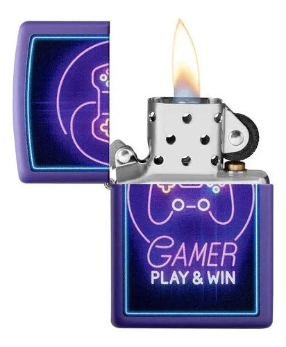 Encendedor Zippo Modelo 49157 Original Neon Gaming Design 1