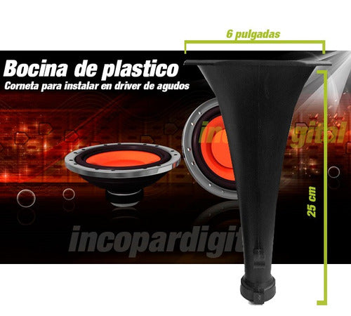 Bocina Plastico Corneta Trompa Difusor De 6''  X 6'' 2