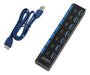 7Port Splitter Adapter USB3.0 Hub 5Gbps On/Off Switch 4