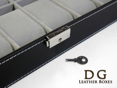 DG Leather Boxes Watch Organizer Case with 12 Slots 3