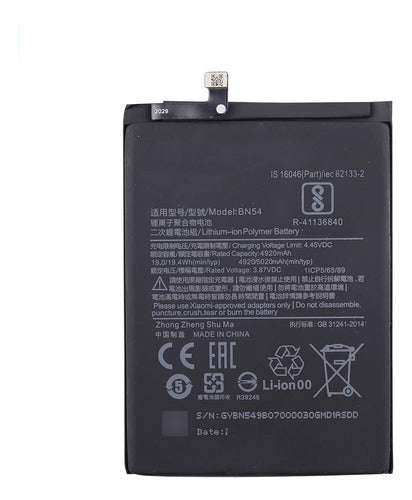 Bateria Bn54 Para Xiaomi Redmi Note 9 Bn54 Con Garantia 100% 0