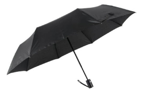 WANDERSLUST Mini Reinforced Cherry Curved Black Automatic Umbrella 3