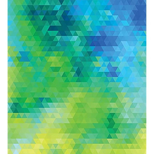 Ambesonne Green and Blue Duvet Cover Set, Abstract Geometric Pattern 1