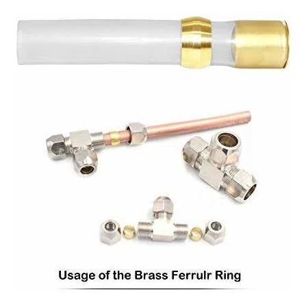 Beduan Brass Compression Fitting Insert Tube Support 5/32 ID 4mm Pack of 10 3