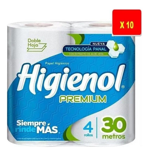 Higienol New Premium Double Ply 4 X 30 Meters Bundle X 10 0