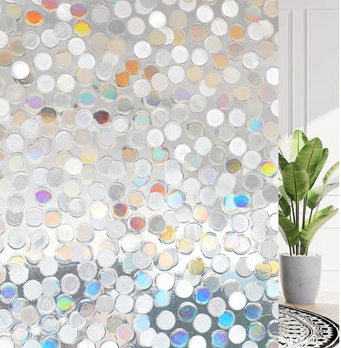 Rabbitgoo 3D Rainbow Window Privacy Film Circle 44x200 cm 0