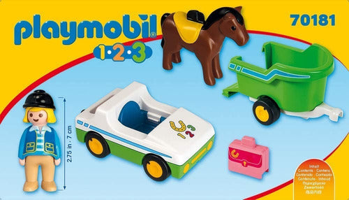 Playmobil Infancia 1 2 3 - 70181 Auto Remolque Caballos - Pr 0