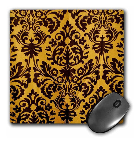 3Drose Llc 8 x 8 x 0.25 inches Mouse Pad, Oro Y Café Dama 0