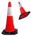 Reflective Road Safety Cone 100cm with Rigid Base in Orange 2