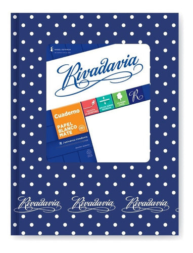 Rivadavia Notebook T/d 50h Blue Polka Dots 0