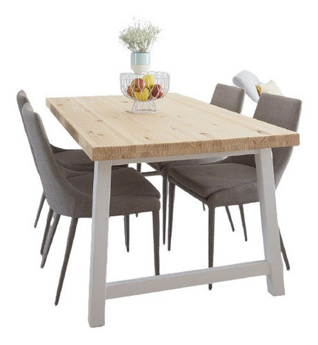 Cambá Muebles Industrial Wood Iron Dining Table (120x80) 0