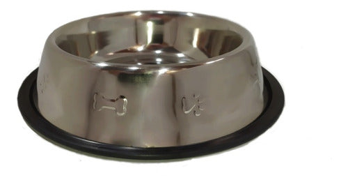 Embossed Stainless Steel Dog Feeder 26cm 5