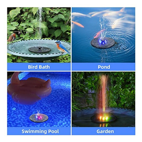 Amiaedu Solar Fountain, Powered Water 4W Pump with LED Lights 6