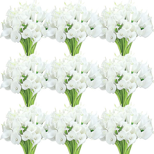 Janinka 60 Piezas Calla Lily Ramo De Boda Artificial Fake Re 0