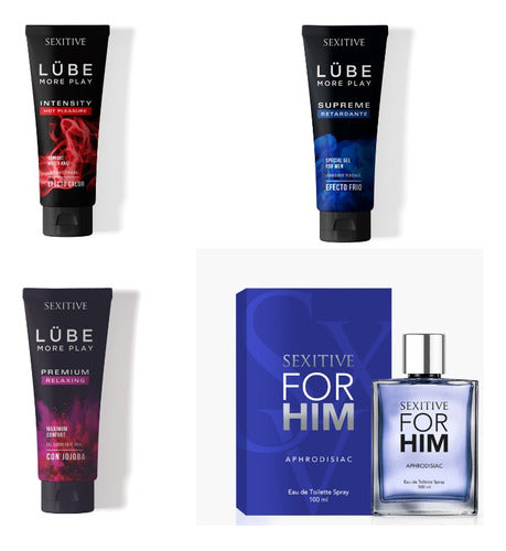 Sexitive Combo Masculino Perfume + 3 Geles Lubricantes 4