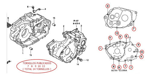 Kit Juego Tornillos Medio Block Carter Xr 400 Nx Moto Sur 1