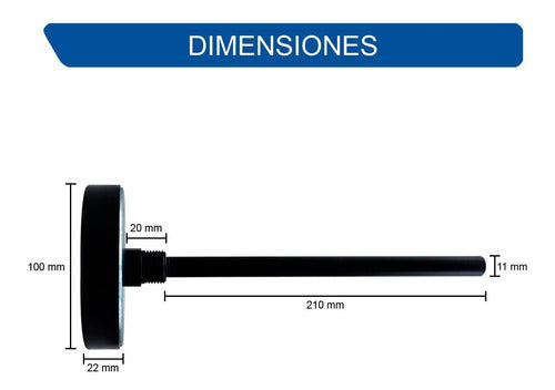 GSA 600ºC Bimetallic Thermometer with 21 cm Probe for Oven 1