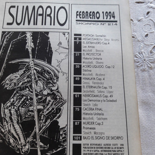 Skorpio N° 214 - Ediciones Record Febrero 1994 1