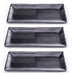 K&K Rectangular Melamine Tray Black Striped x3 34x17cm Kitchen 0