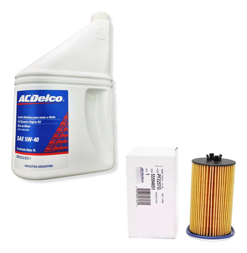 Chevrolet Oil Filter + ACDelco 5W 40 Oil for Cruze Tracker 0