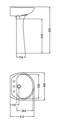 Columna Para Lavatorio Andina Ferrum Blanca Ctf B 1