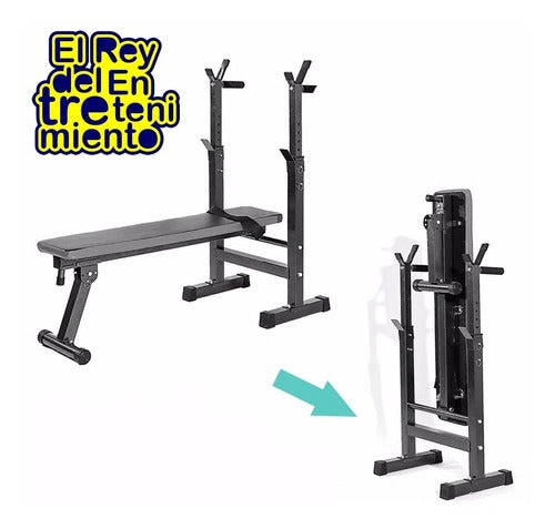 Expert Flat Folding Chest Bank for Weights and Abdominal Bar - El Rey 1