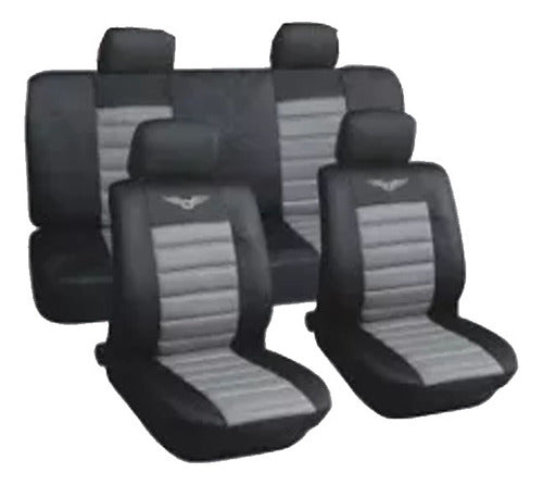 Iael Universal Complete Leatherette Car Seat Cover Sport Gray 0