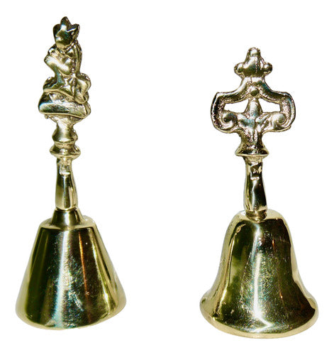 Campana De Bronce Diferentes Mitivos X 2 Lote Cod.1 0