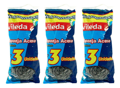 Vileda Kit X3 Esponja Acero Resistente 0