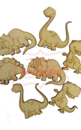 15 Tateti 8x8 + 30 Dinosaurios 5cm Fibrofacil Souvenirs Mdf 3