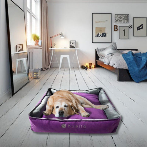 Huella Basket Reversible Dog Bed 73x70cm Size 4 1