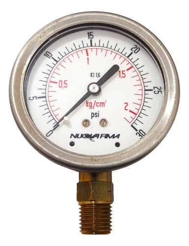 Nuova Fima Manómetro Mgs10/2/a/c 23m 0 - 2 Kg/cm2 - Psi 0