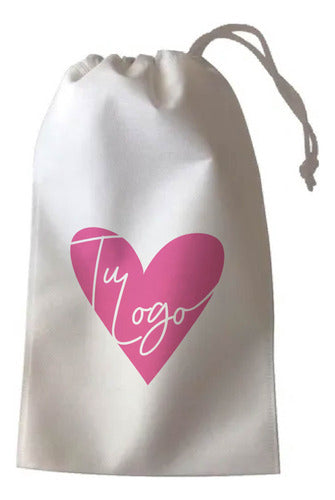 50 Eco Bags Logo Two Colors Both Sides 20x30 with Cord 0