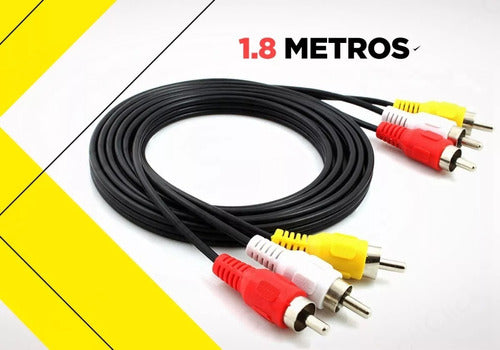 Lianda Cable RCA RCA Audio Video Male Male 1.8 Meters 3x3 Connectors 1