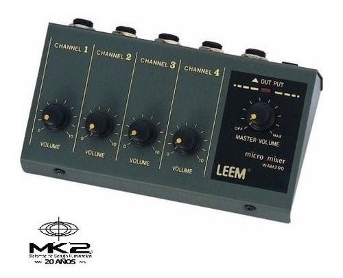 Leem Micro Mixer WAM-290 Mezclador Mixer De Línea 4 Canales 1