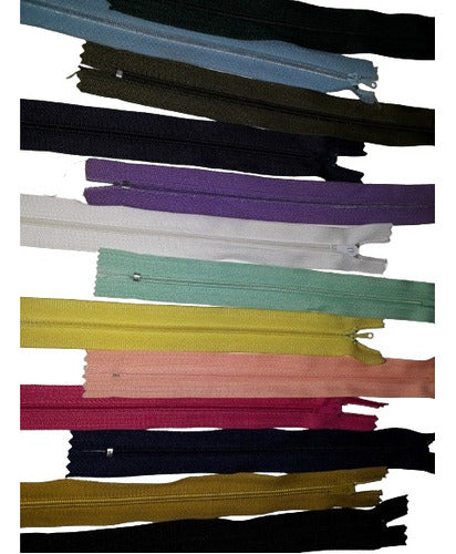 Fine Haberdashery Zippers X10 U 18 Cm Assorted Colors Pack 1