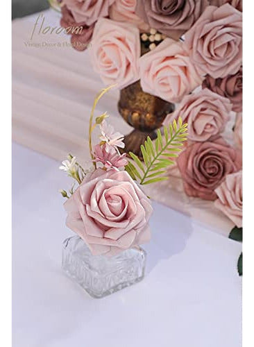 Floroom Real Looking Dusty Rose Artificial Flowers - 25 Pieces 2