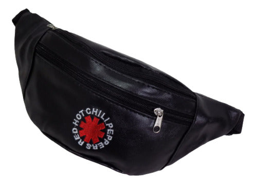 QSR Red Hot Chili Peppers Embroidered Leather Fanny Pack 0