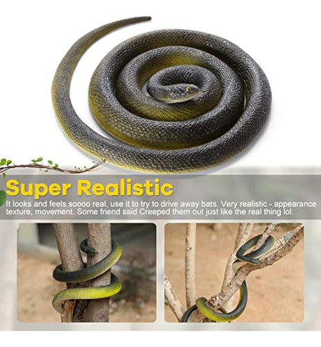 Wirrabilla Giant Rubber Snake 53 Inches, Super Realistic 3