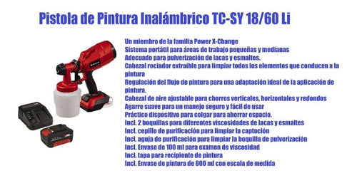 Einhell Maquina Equipo Para Pintar Inalambrico+cargador+bateria 4ah 1