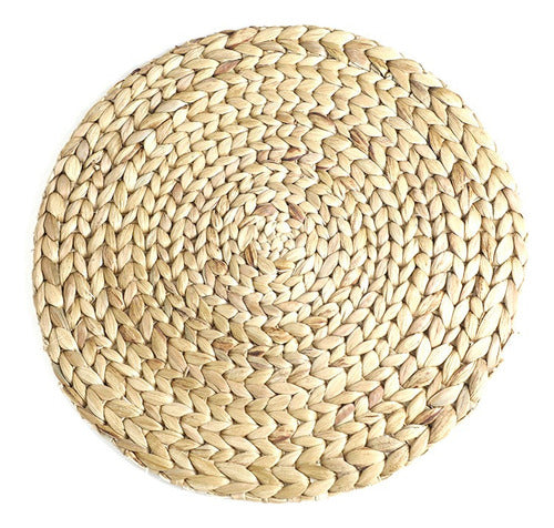 Ordinato Set of 12 Round Individual Table Mats Made of Natural Water Hyacinth 0