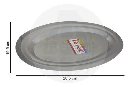 Oval Double Descent Stainless Steel Carol 28.5x19.5cm 1