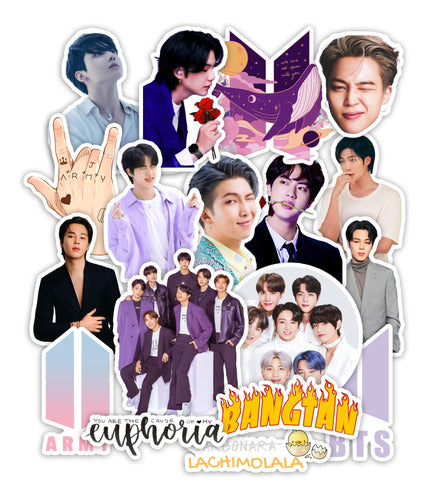 Stickers Bts Jungkook Suga Kpop 20 Unidades Pvc Plasticados 0