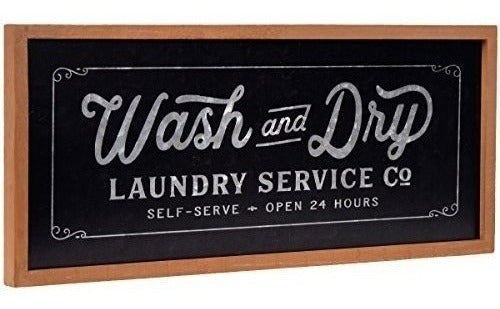 SKIPER URUGUAY Metal Wall Sign for Laundry - Black 23.94 x 1.02 x 10.04 inches 1