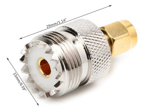 TecnoliveUSA UHF SO239 Female to SMA Male Coaxial Adapter 3